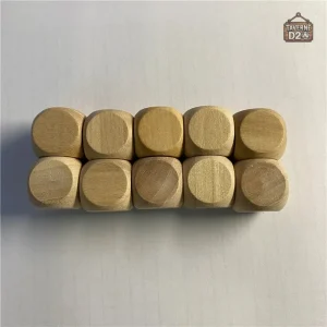Dés en bois naturel, set de 10 pièces