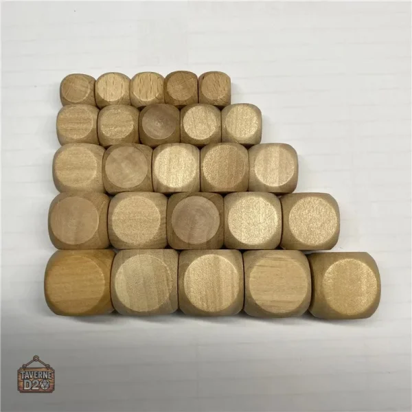 Dés en bois vierge pour personnalisation facile