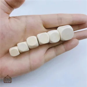 Dés en bois, couleur blanche, 10 unités