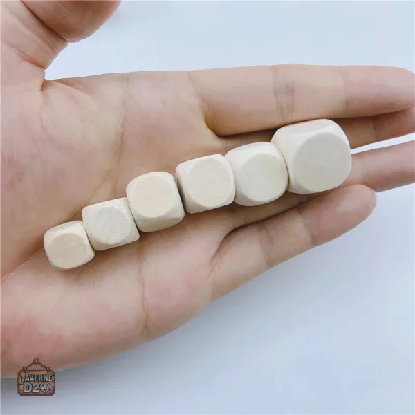 Dés en bois, couleur blanche, 10 unités
