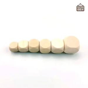 Dés en bois blancs, pack de 10 dés