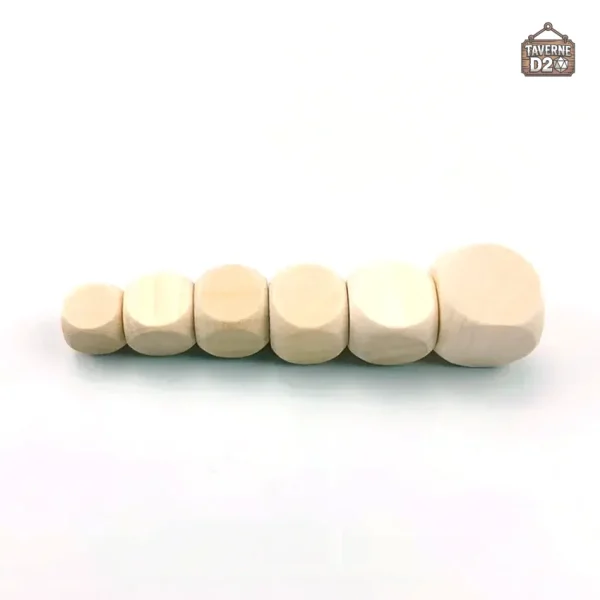 Dés en bois blancs, pack de 10 dés