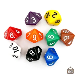 Ensemble de 10 dés colorés pour divers jeux