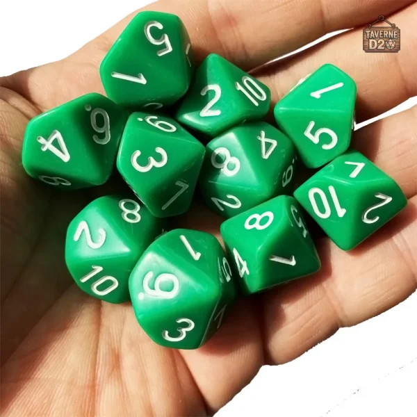 Dés de jeu colorés, ensemble de 10 unités