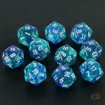 Lot de 10 dés D20 Célestes