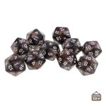 D20 marbré lot de 10 dés polyédriques colorés