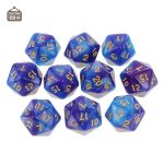 D20 marbré en résine pour jeux de société