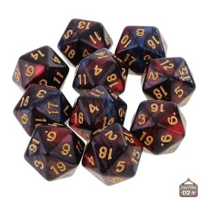D20 marbré avec motifs uniques pour joueurs