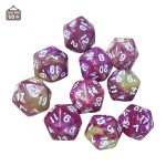 D20 marbré pour jeux de rôle et stratégie