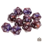 D20 marbré, collection de dés à lancer