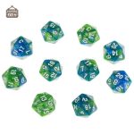 D20 marbré, idéal pour les passionnés de jeux de dés
