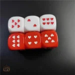 D6 Cœurs lot de 10 dés pour jeux de société