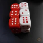 Dés D6 en forme de cœurs, parfaits pour les jeux