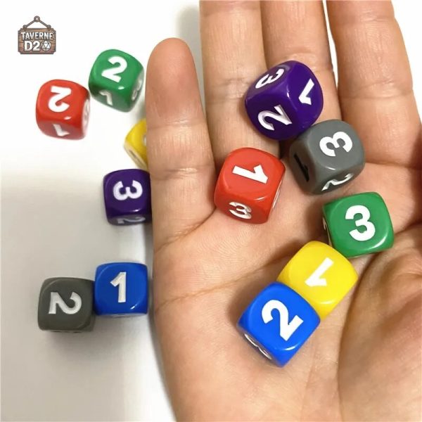 Lot de dés colorés, 10D6 en résine