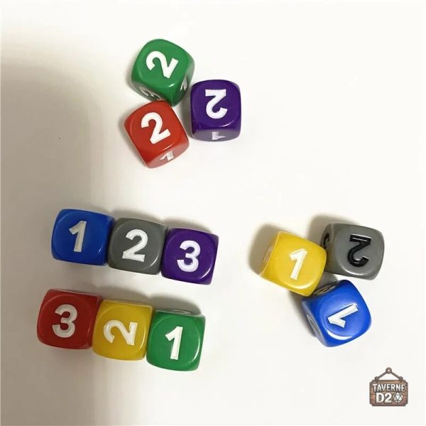 Dés 10D6 colorés, jeu de dés en résine