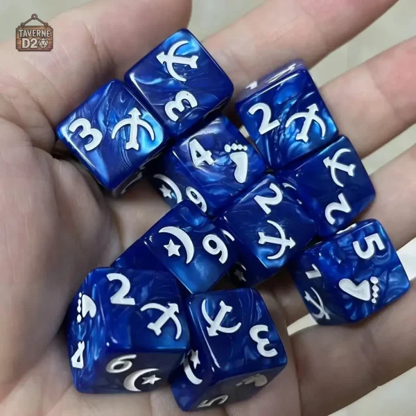 Dés en résine 10D6 pour aventures fantastiques