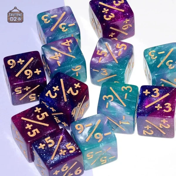 Dés colorés D6 Galaxie - parfaits pour les RPG