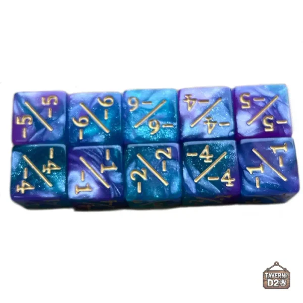 Lot de 10 dés D6 Galaxie - pour les collectionneurs