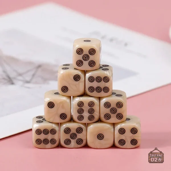Dés ivoire à 6 faces pour jeux de dés