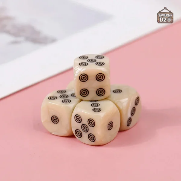 Dés de jeu ivoire, ensemble de 10 unités