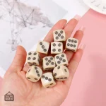 Dés à 6 faces, couleur ivoire, pack de 10