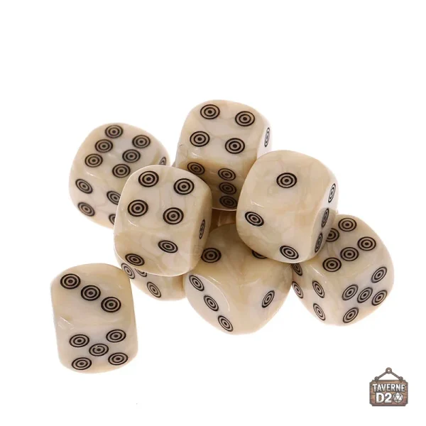 Dés ivoire pour jeux variés, 10 dés inclus