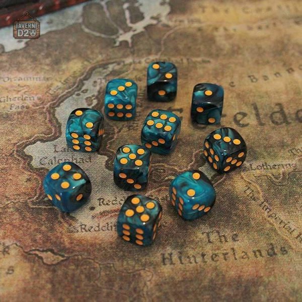 Dés marbrés pour jeux de société, ensemble de 10