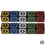 Lot de 10 dés à 6 faces motif mosaïque
