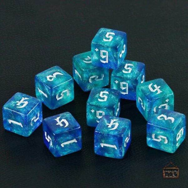 Dés en résine pour jeux, motifs Poussière d'Étoile
