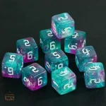 Dés en résine 10D6 avec motifs étoilés