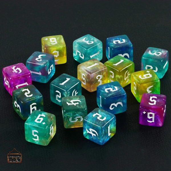 Ensemble de 10 dés D6 avec effet cosmique