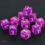 Set de dés en résine avec design céleste