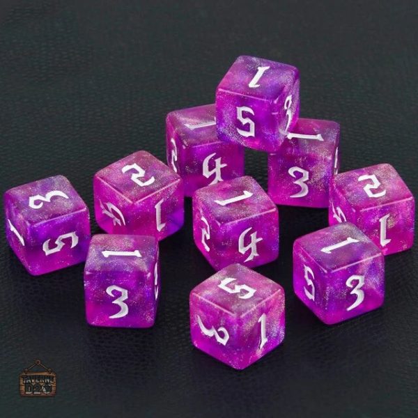 Set de dés en résine avec design céleste