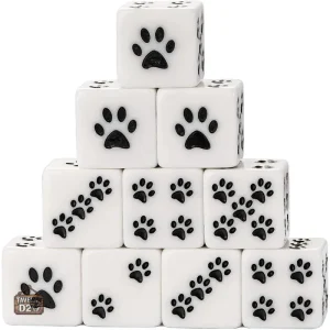 D6 pattes de chat en résine, set de 10 dés