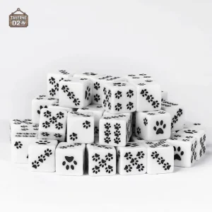 Dés en résine en forme de pattes de chat, modèle D6