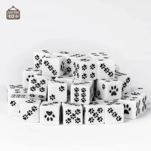 Dés en résine en forme de pattes de chat, modèle D6