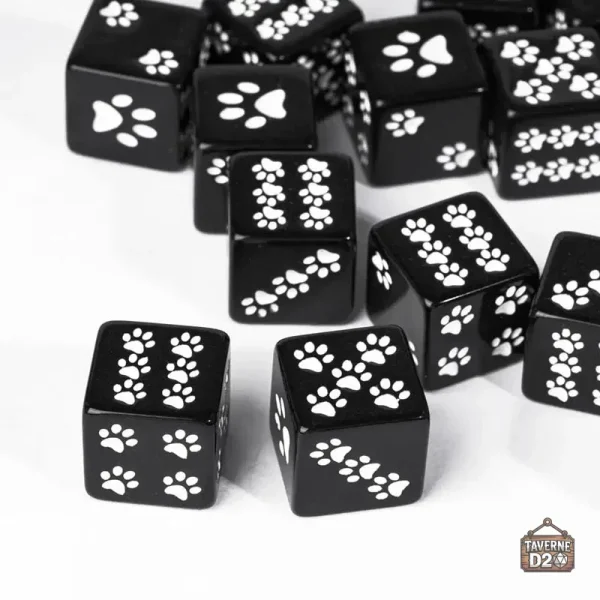Dés en résine pattes de chat, parfaits pour les jeux de société