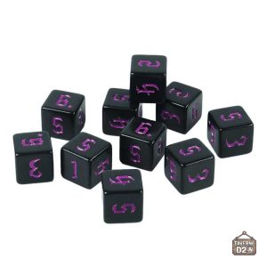 Dés à 6 faces Unis - Lot de 10 pièces