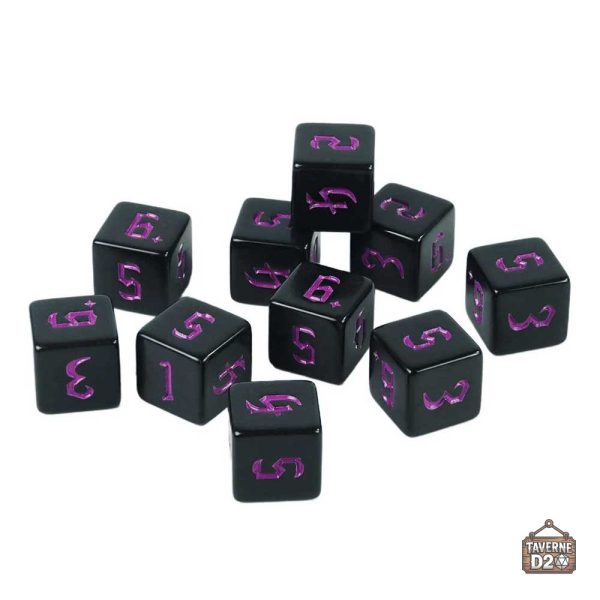 10d6-unis-1 Dés à 6 faces Unis - Lot de 10 pièces