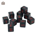 Dés à six faces, pack de 10 unités unies