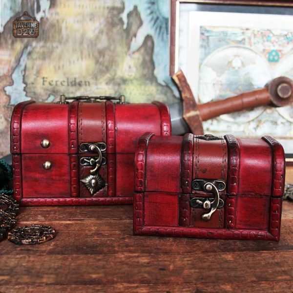 Coffres au trésor de pirate en bois, set de 2
