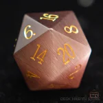 D20 violet en œil de chat pour jeux de rôle