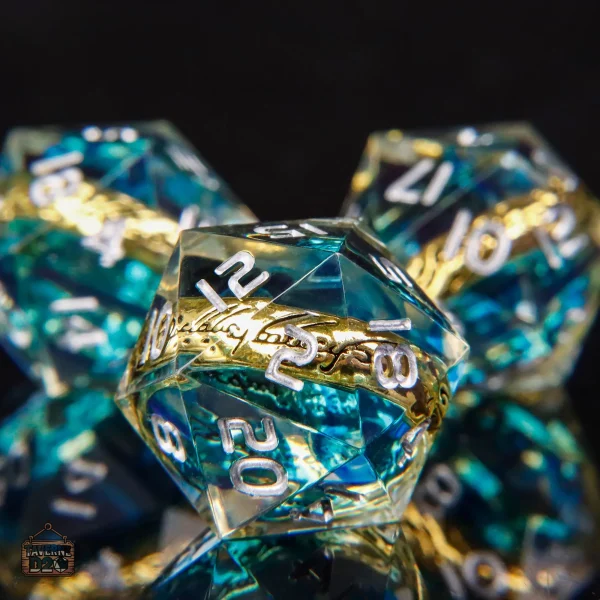 Dés polyédriques de 20 faces, thème de l'Anneau Unique