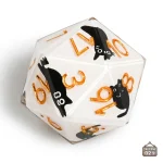 Dé à 20 faces motif chat pour collectionneurs
