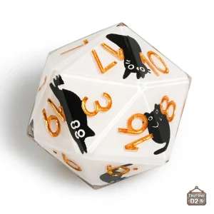Dé à 20 faces motif chat pour collectionneurs