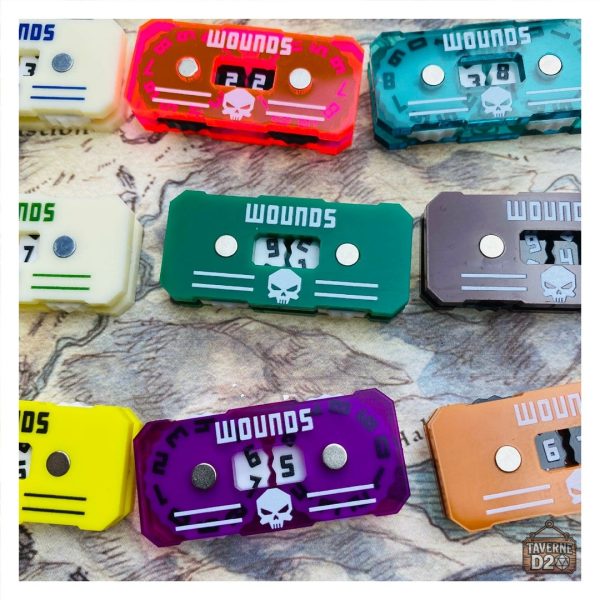 Compteurs de Points de Vie Rectangle x5 pour jeux de société