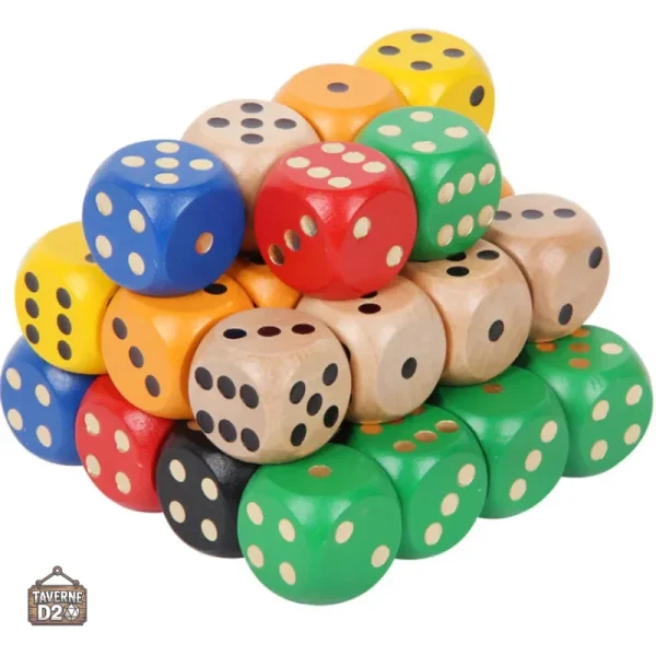 Cubes de bois pour lancer et jouer