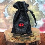 Accessoire de jeu : bourse dragon et pièces en métal