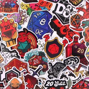Collection de 50 stickers pour passionnés de jeux de rôle