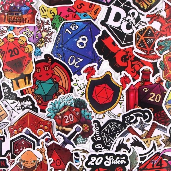 Collection de 50 stickers pour passionnés de jeux de rôle